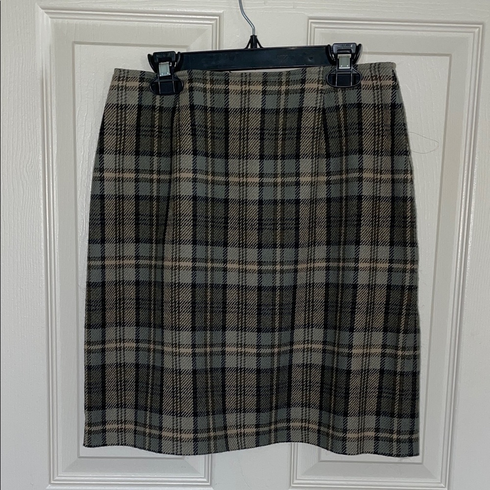 Karen Kane Plaid Wool-Blend Mini Skirt